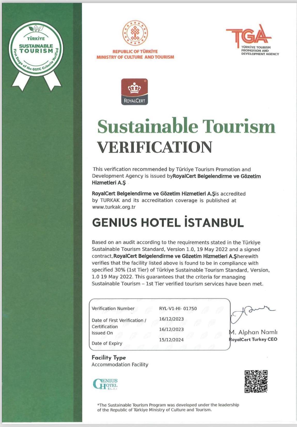 Genius Hotel Стамбул Экстерьер фото